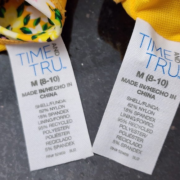 TIME AND TRU Yellow Floral Bikini Set Size: M (8-10) EUC - Picture 6 of 12